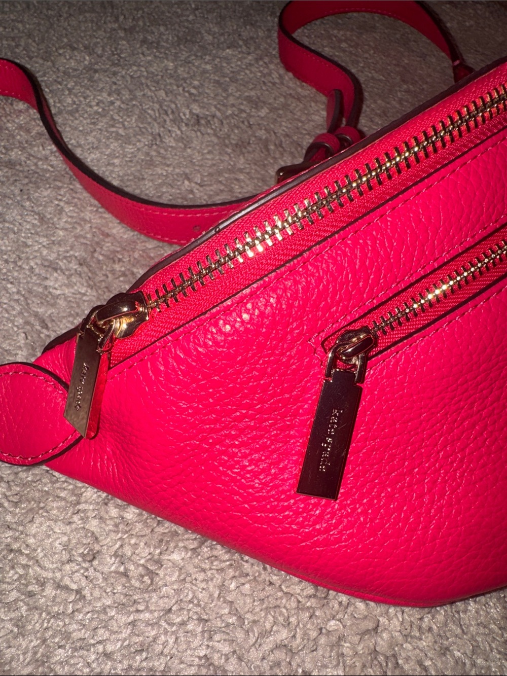 kate spade Hot Pink Pebble Leather Crossbody Belt Bag - Picture 2 of 6